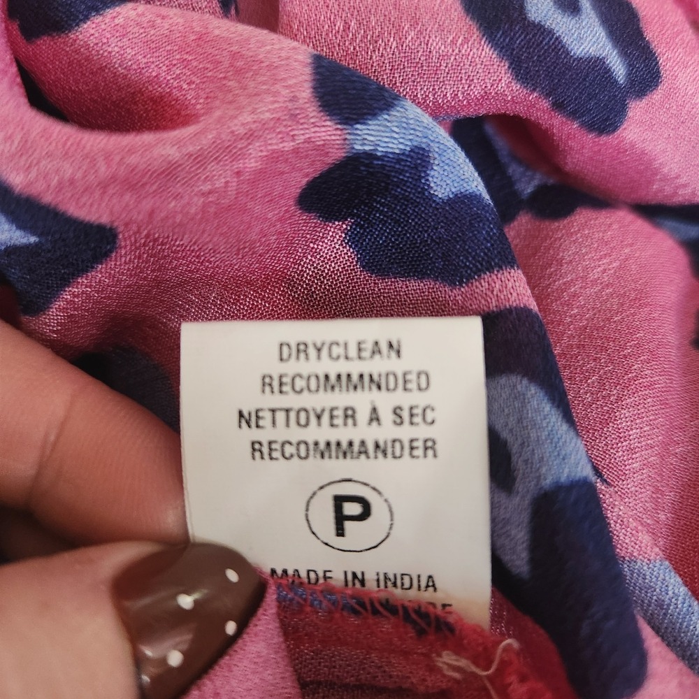 Anthropologie Conditions Apply Animal Print Tank Top Tie Back Pink Leopord M - Picture 6 of 9